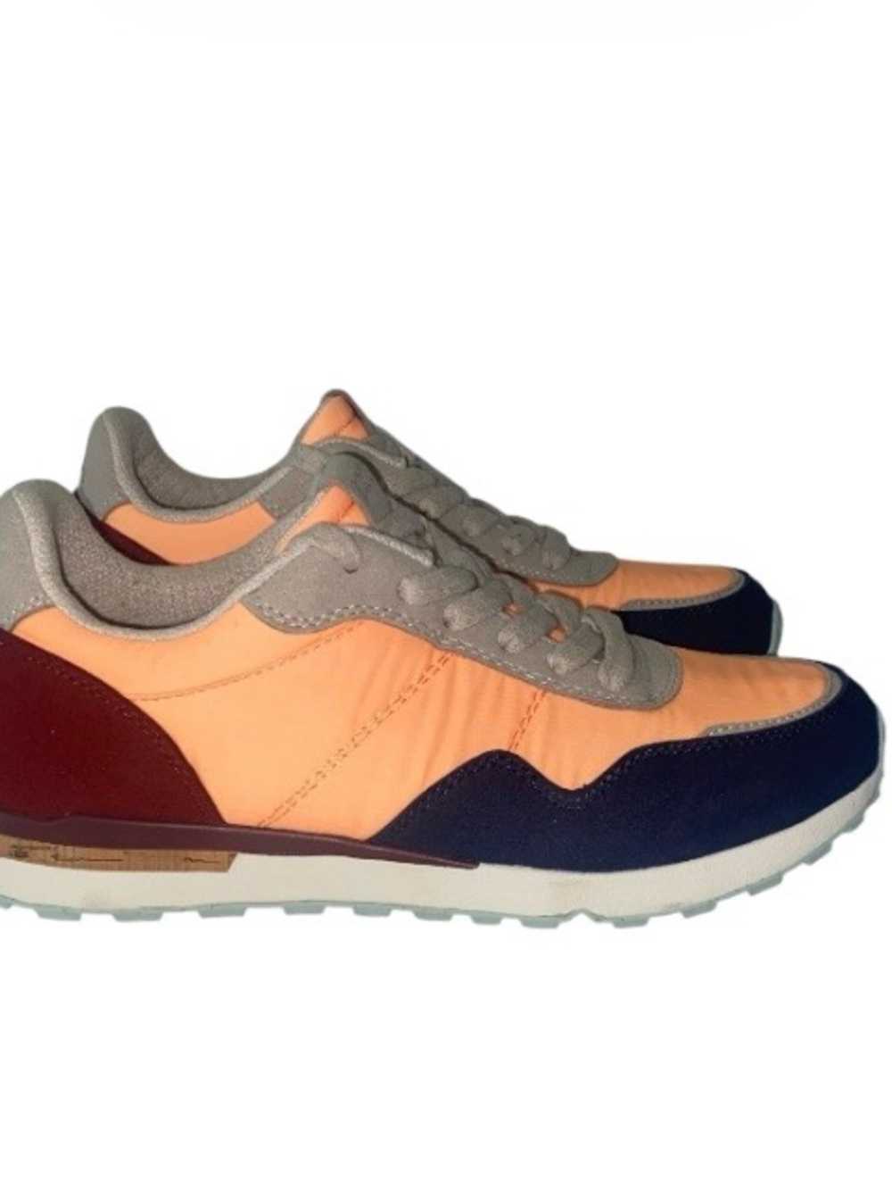 Earth Women's Peach, Navy & Maroon Lace-Up Sneakers